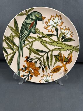 Haldon Group The Parrots Dinner Plate Tropical Bird Pink Japan 10"